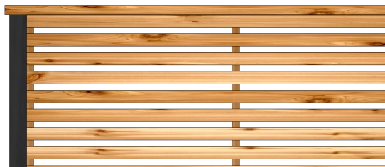 3D cropped mockup of a horizontal fence.