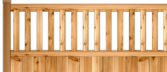 3D cropped mockup of a vertical fence.